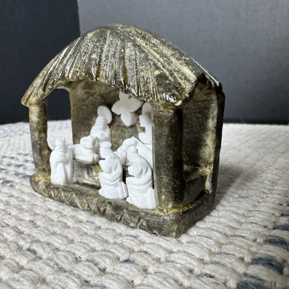 Nativity Hand Carved Stone Christmas Jesus Mary Joseph Wise Men Star Peru